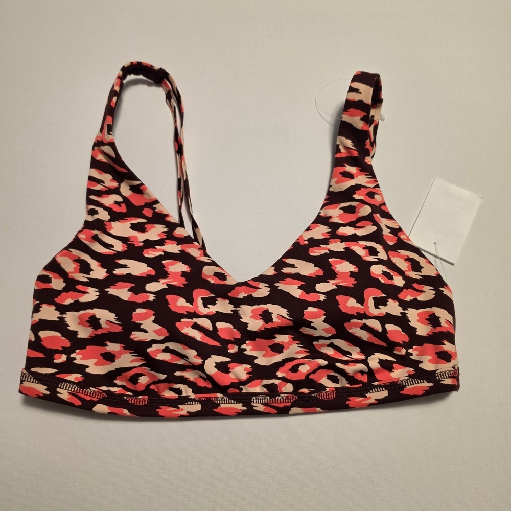 OFFLINE by Aerie Leopard Print Medium Support Sports Bra Burgundy Coral Size M